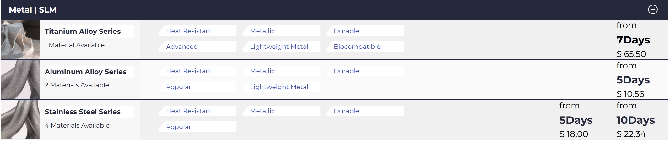 3dspro_squote_3d printing material options_metal